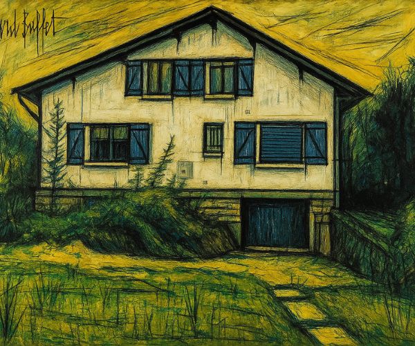 Croquis de la maison existante avant travaux de gros œuvre à Villecresnes.