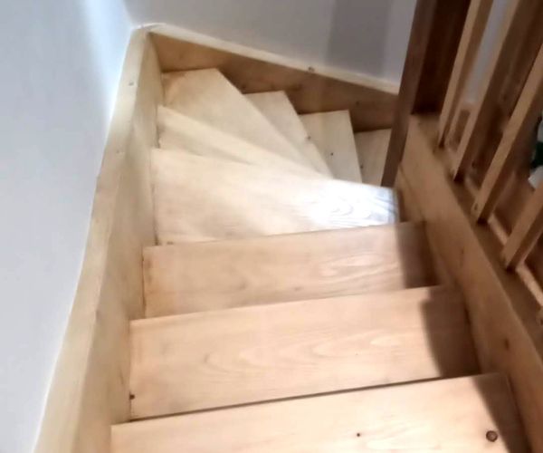 Vue du chantier depuis le R+2 de la maison surélevée à Bois-Colombes